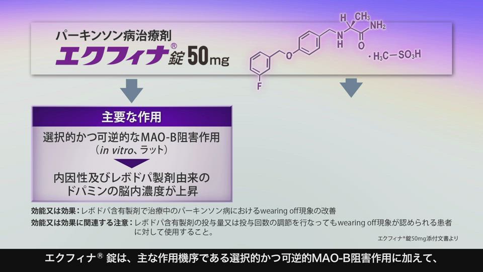 パーキンソン病診療に関するお役立ち情報 エクフィナ 製品情報 エーザイ Medical Eisai Jp 医療関係者の皆様へ